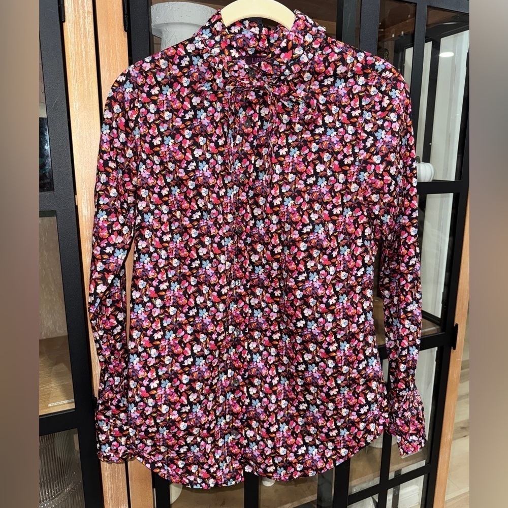 J. CREW Liberty London floral shirt poplin blouse button down tana Lawn colorful